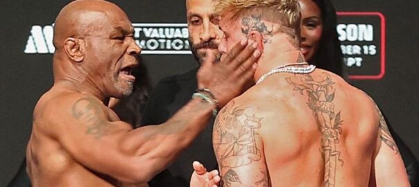 Mike Tyson Slaps YouTuber Jake Paul in Final Staredown